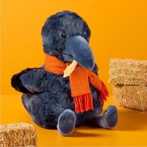 GiggleScape Crow Plush with Orange Scarf